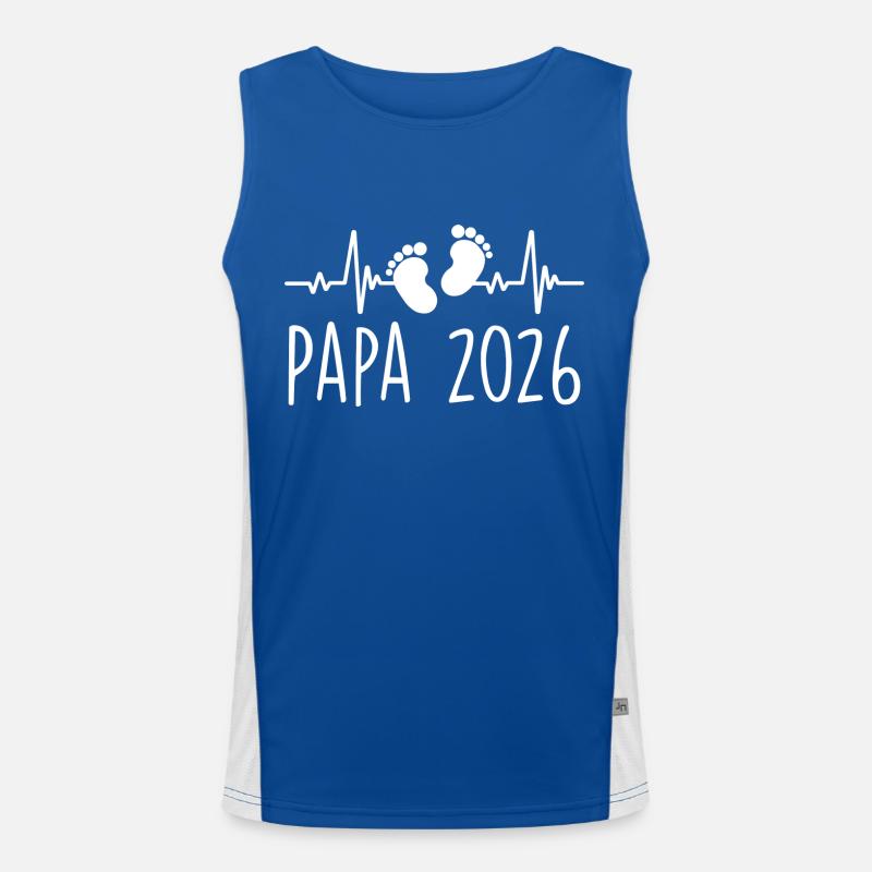 Papa 2026 Frequenz Herschlag Vatertagsgeschenk Funktionelles Kontrast-Tank Top für Männer 