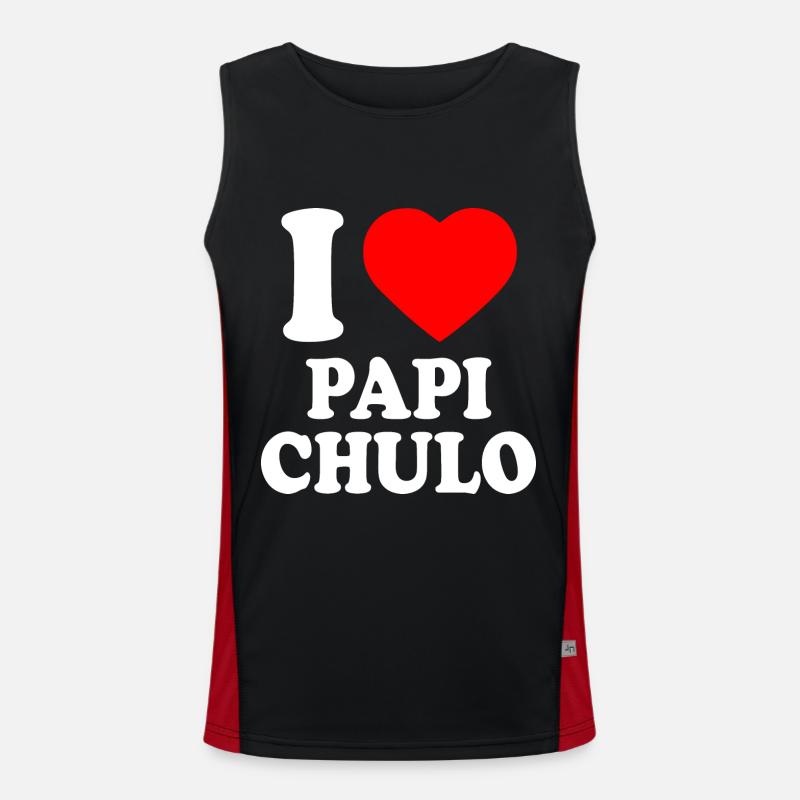 I love papi chulo - Men's Functional Contrast Tank Top  - black/red