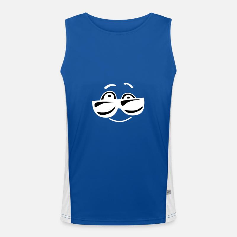 Smiley mit Sonnenbrille Funktionelles Kontrast-Tank Top für Männer 