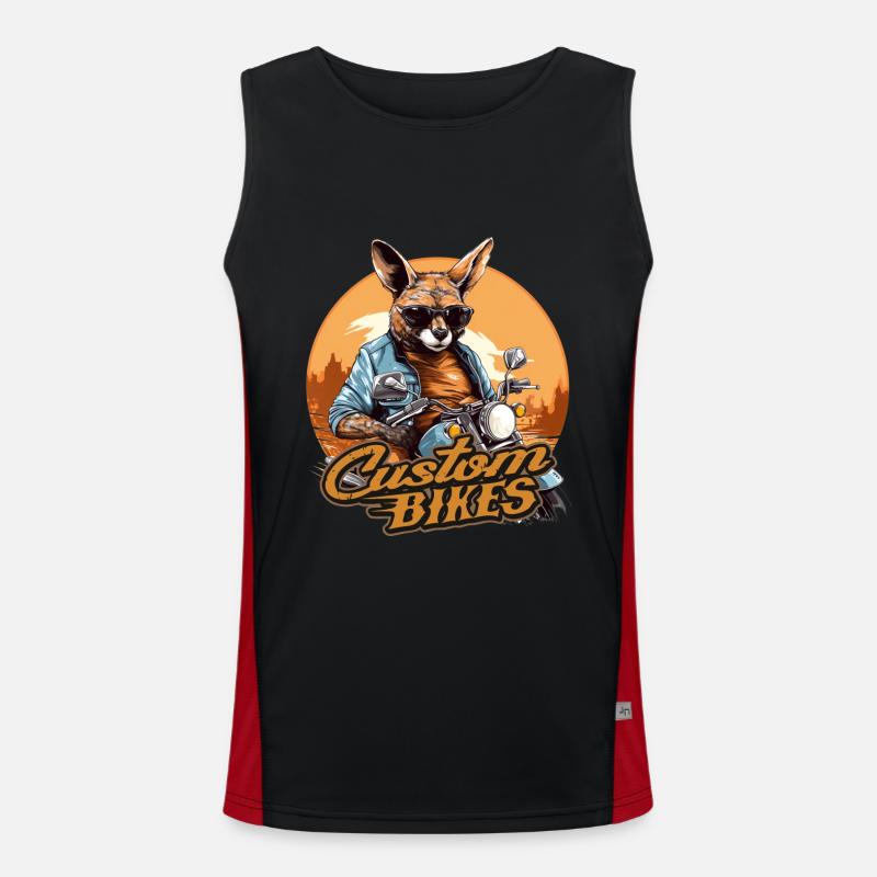 Kangaroo Motorcycle Custom Bikes - Men's Functional Contrast Tank Top - black/red