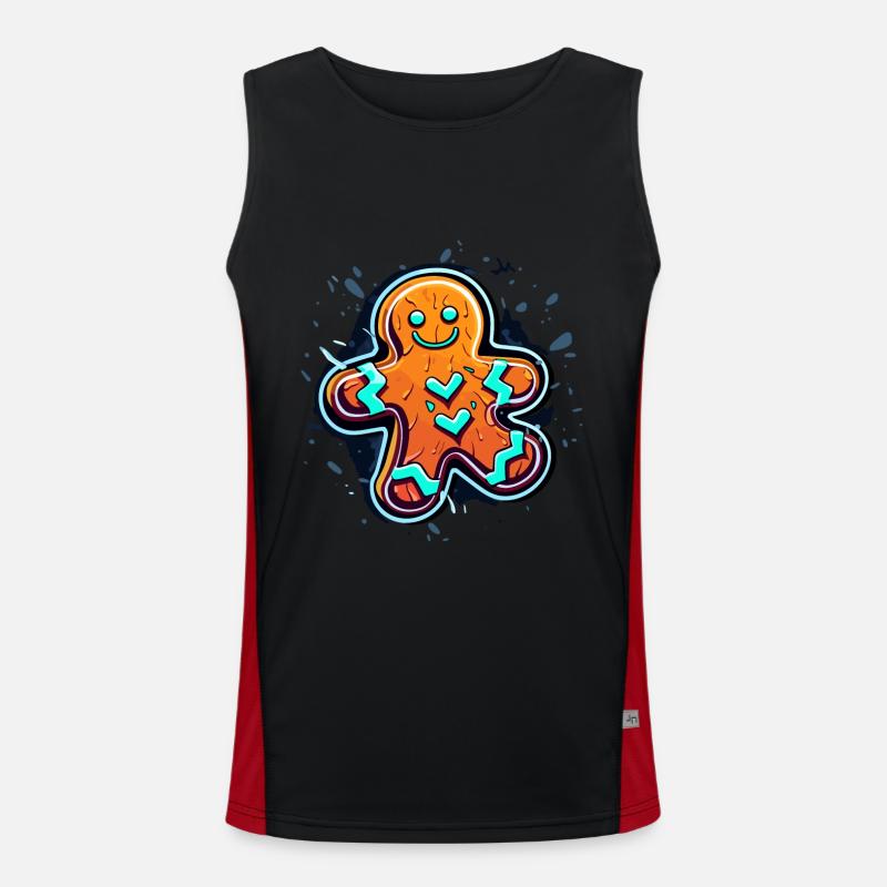 Lebkuchenmann - Weihnachtsmann Weihnachts Geschenk Funktionelles Kontrast-Tank Top für Männer 