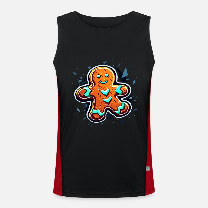 Lebkuchenmann - Weihnachtsmann Weihnachts Geschenk Funktionelles Kontrast-Tank Top für Männer 