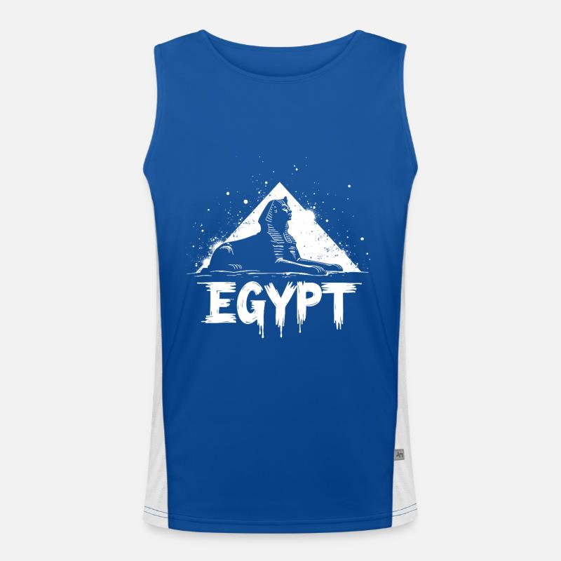 Egypt Sphinx Pyramid Men's Functional Contrast Tank Top 