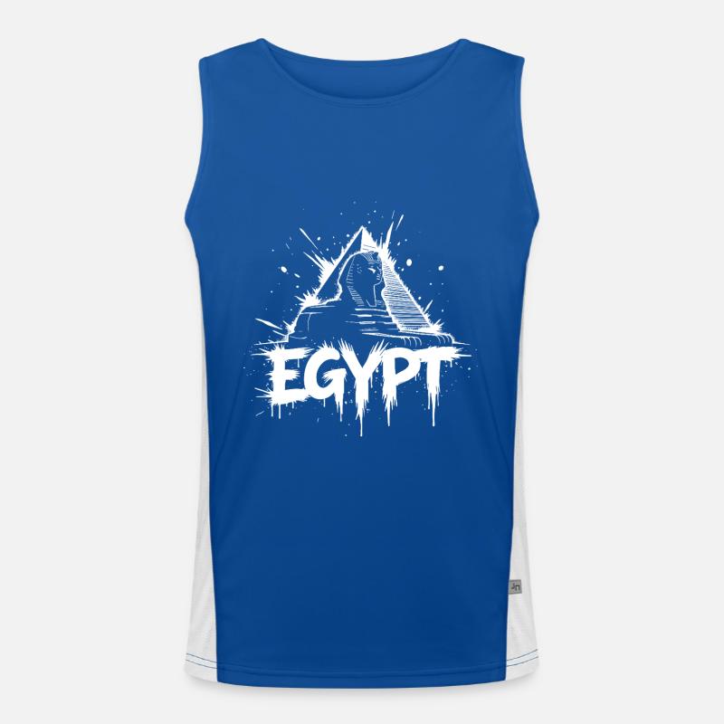 Egypt Sphinx Pyramid Men's Functional Contrast Tank Top 