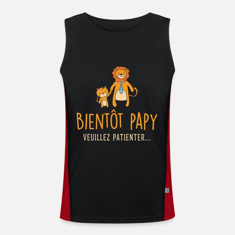 Bientôt Papy, Cadeau Grand-père, Papi, Futur Papy Débardeur respirant contrasté Homme 