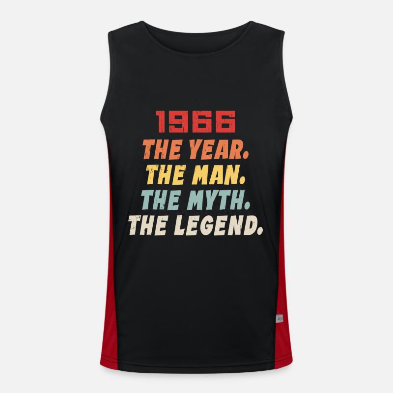 1966 Birthday present, legends born 1966 Men's Functional Contrast Tank Top 