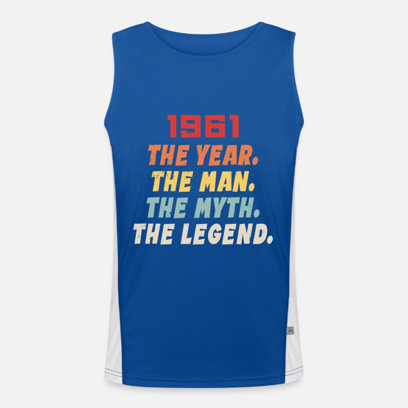 1961 Geburtstagsgeschenk, die Legenden geboren 1961 Funktionelles Kontrast-Tank Top für Männer 