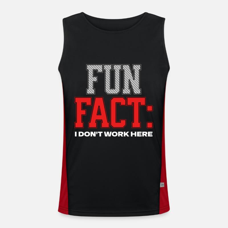 Fun Fact I Don't Work Here Workplace Humor Saying Men's Functional Contrast Tank Top 