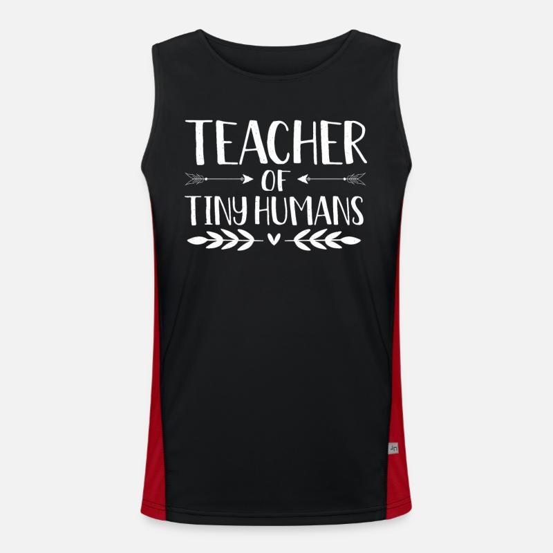 Teacher of Tiny Humans Kindergarten Lehrer Funktionelles Kontrast-Tank Top für Männer 