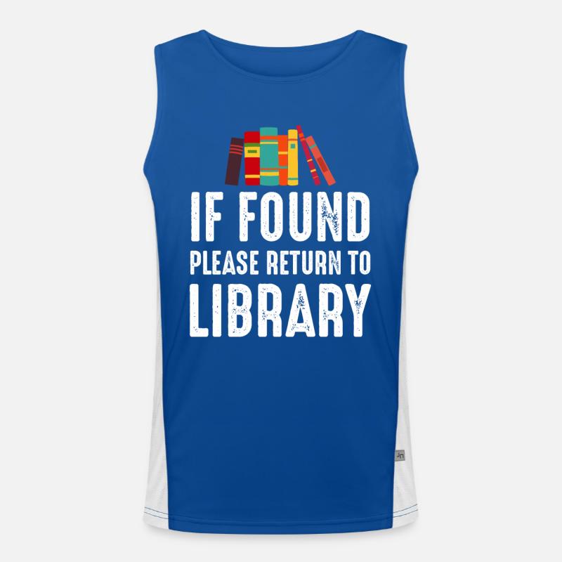 If Found Please Return to Library Funktionelles Kontrast-Tank Top für Männer 