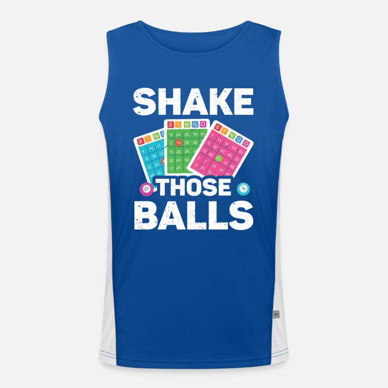 Shake Those Balls Funny Bingo Lover Funny Bingo Men's Functional Contrast Tank Top 