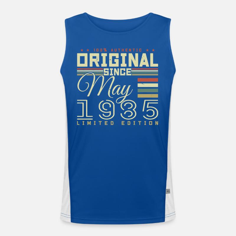 Gift Anniversaire Mai 1985, Gift May 1985 Funktionelles Kontrast-Tank Top für Männer 