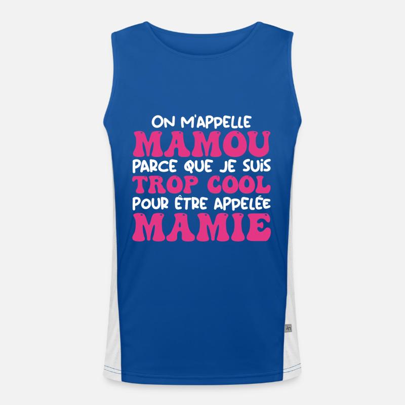 On m'appelle Mamou parce que je suis cool, Mamie Débardeur respirant contrasté Homme 