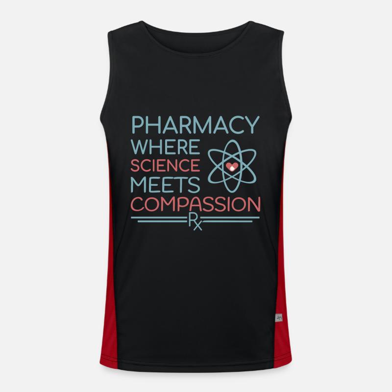 Pharmacy where science meets compassion - Men's Functional Contrast Tank Top  - black/red