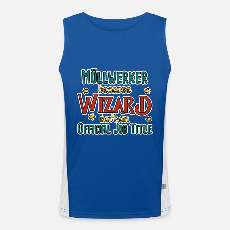 Müllwerker Wizard Funktionelles Kontrast-Tank Top für Männer 