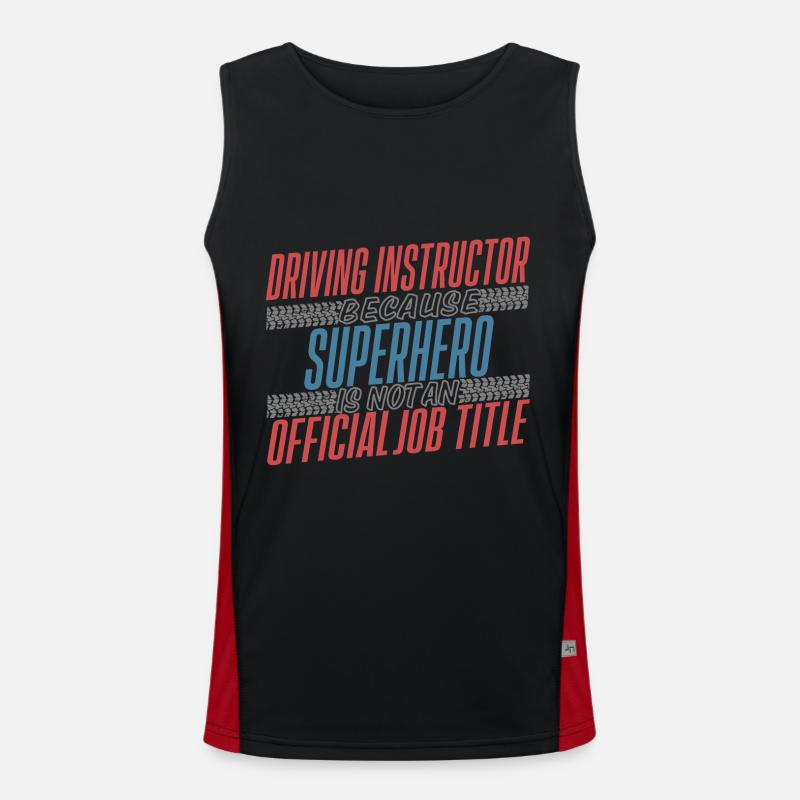 Driving Instructor Superhero Driving School Men's Functional Contrast Tank Top 