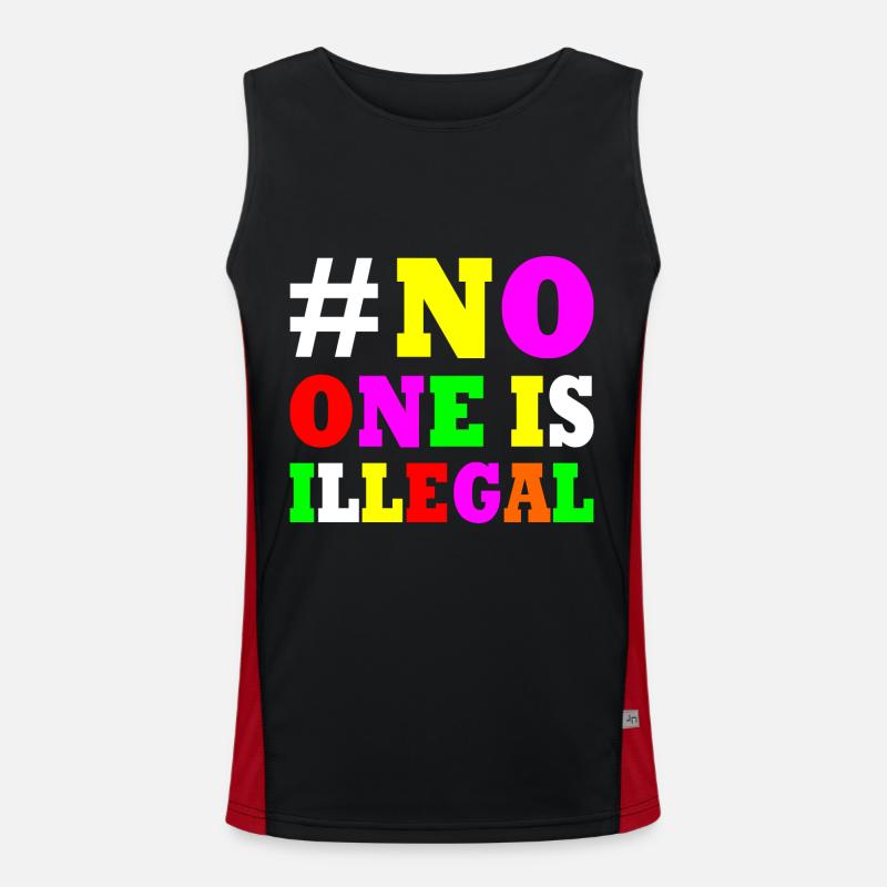 No one is illegal - Men's Functional Contrast Tank Top  - black/red