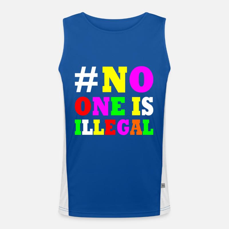 No one is illegal Funktionelles Kontrast-Tank Top für Männer 