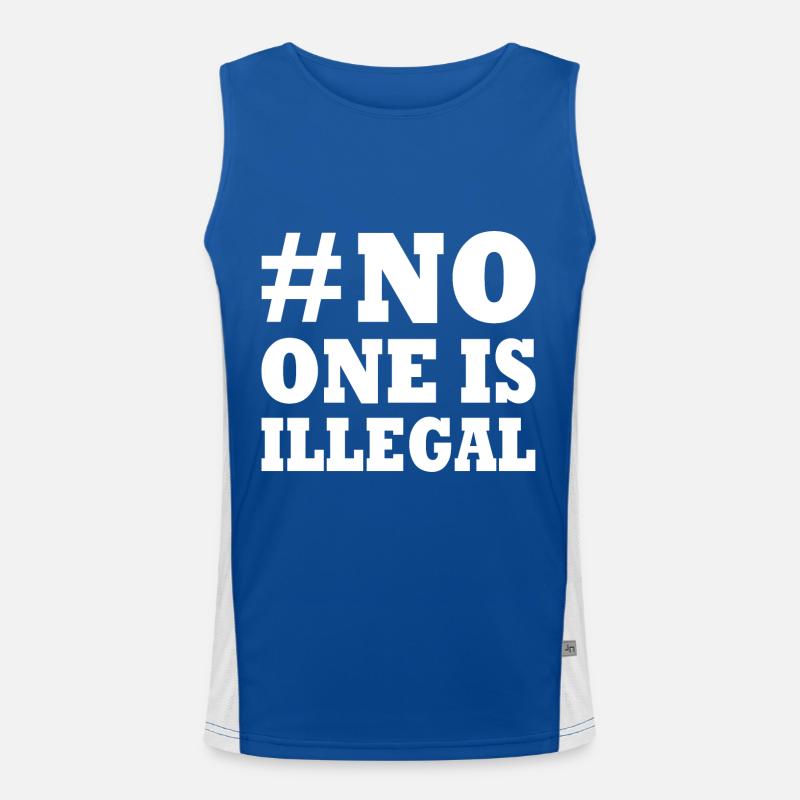 No one is illegal Funktionelles Kontrast-Tank Top für Männer 