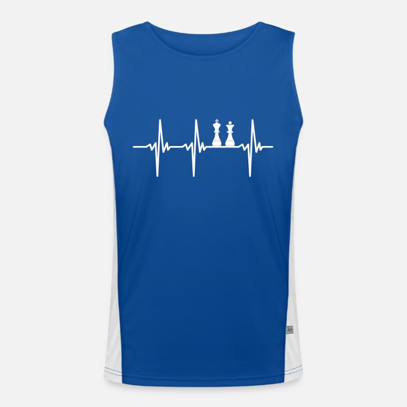 Heartbeat pour les joueurs d’échecs Débardeur respirant contrasté Homme 