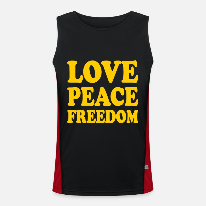 Love peace freedom Men's Functional Contrast Tank Top 