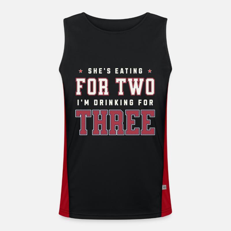 She's Eating For Two I'm Drinking For Three Men's Functional Contrast Tank Top 