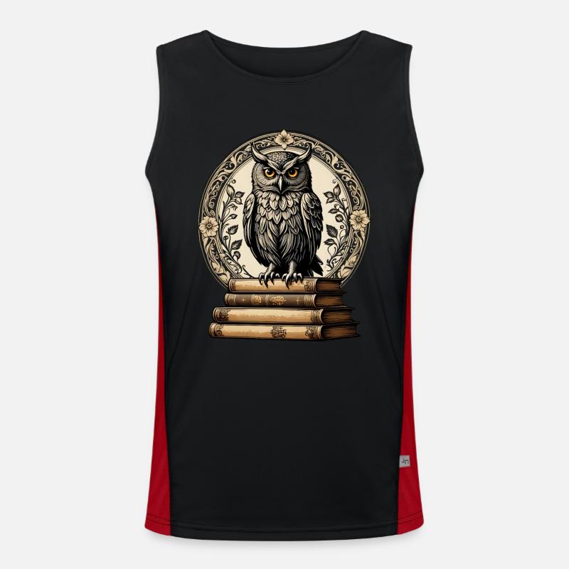 Büchereule Funktionelles Kontrast-Tank Top für Männer 