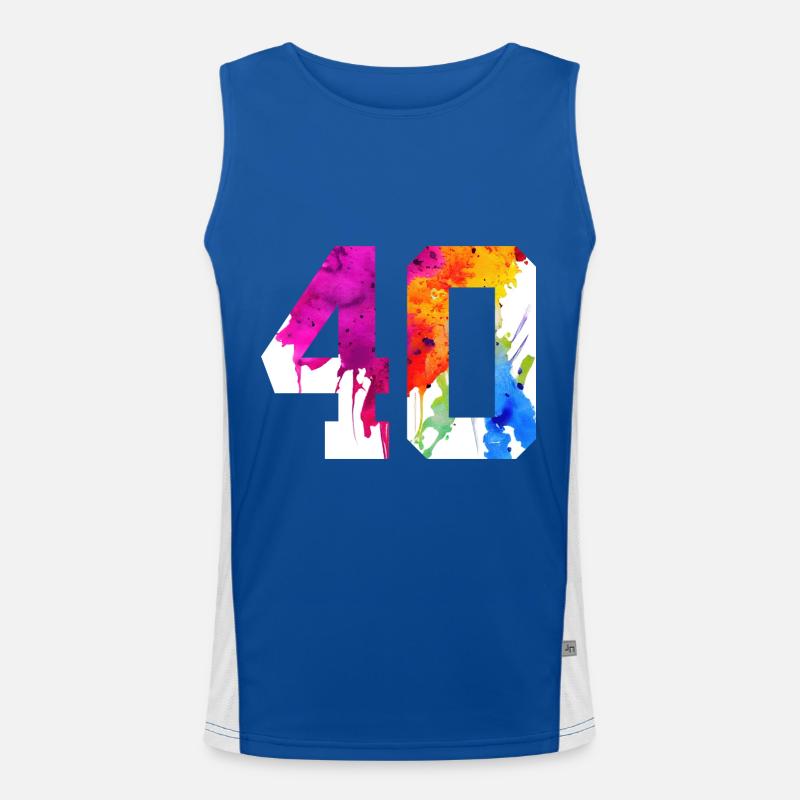NUMMER 40 JAHRE ALT 40. GEBURTSTAG Funktionelles Kontrast-Tank Top für Männer 