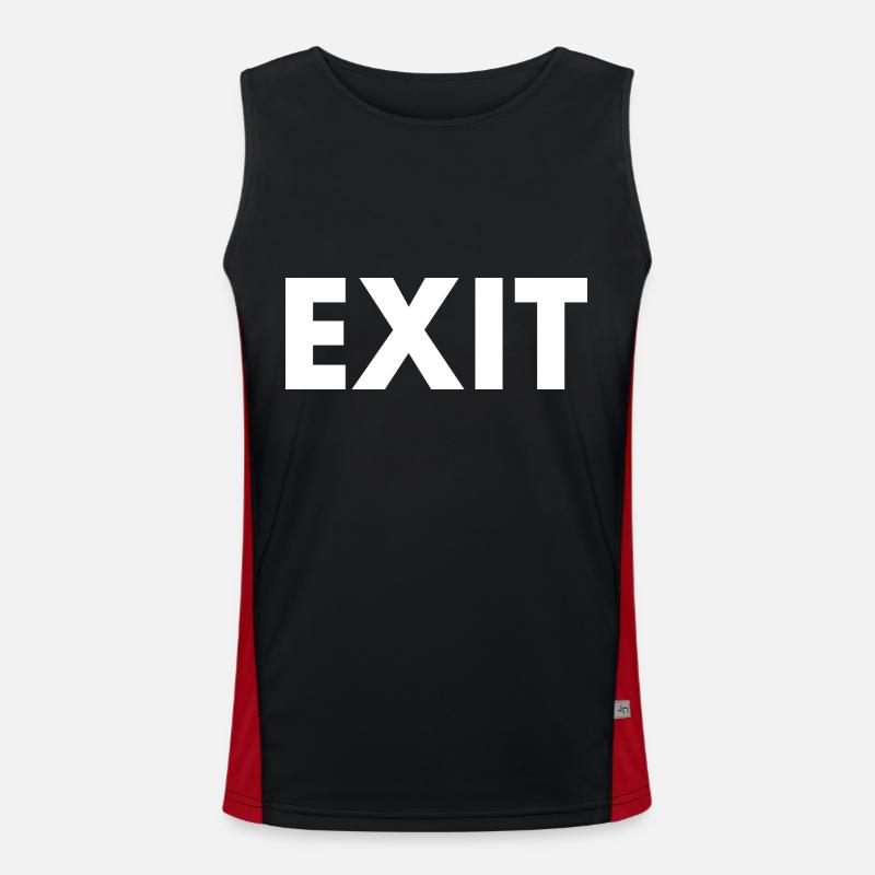 Exit - Men's Functional Contrast Tank Top  - black/red