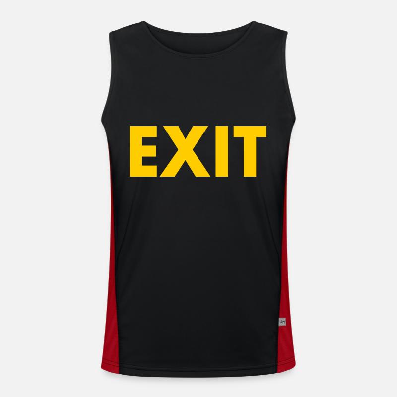Exit - Men's Functional Contrast Tank Top  - black/red