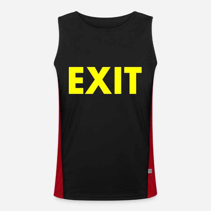 Exit - Men's Functional Contrast Tank Top  - black/red