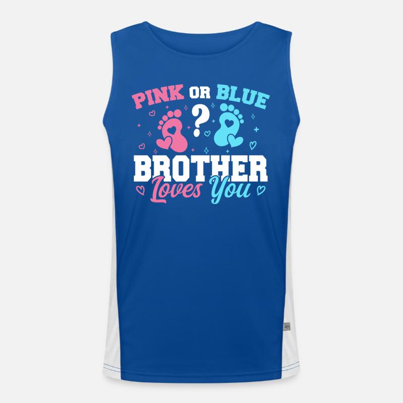 Rosa oder Blau Bruder liebt dich - Brother Funktionelles Kontrast-Tank Top für Männer 