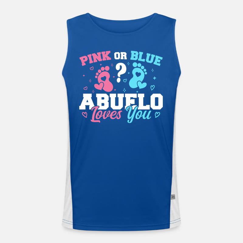 Rosa oder Blau Abuelo liebt dich - Abuelo Opa Funktionelles Kontrast-Tank Top für Männer 
