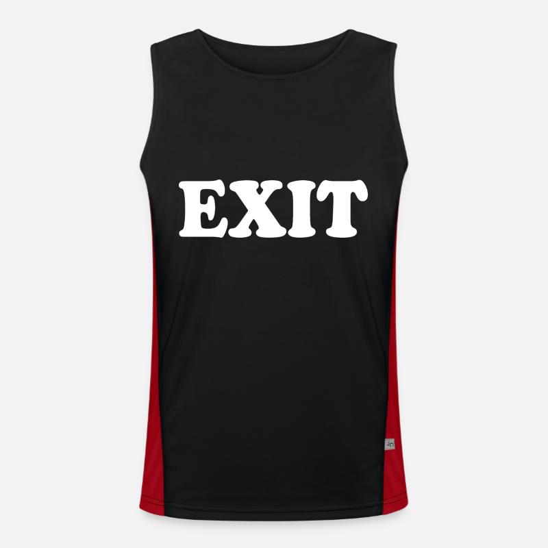 Exit - Men's Functional Contrast Tank Top  - black/red