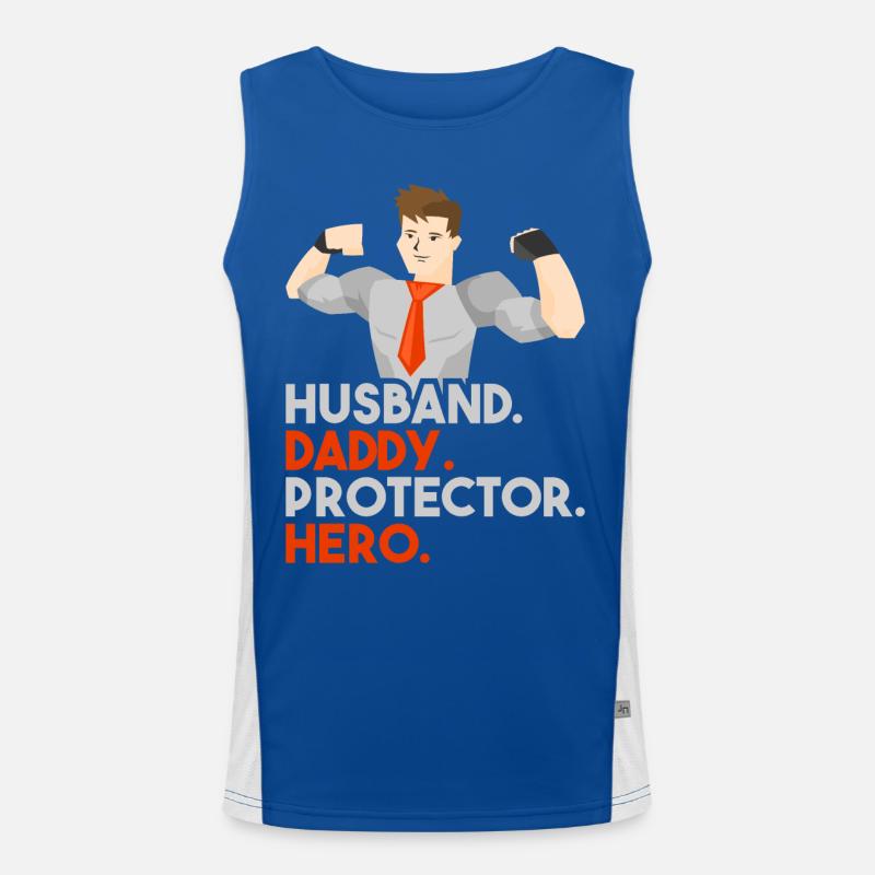 Daddy Superhero Funktionelles Kontrast-Tank Top für Männer 