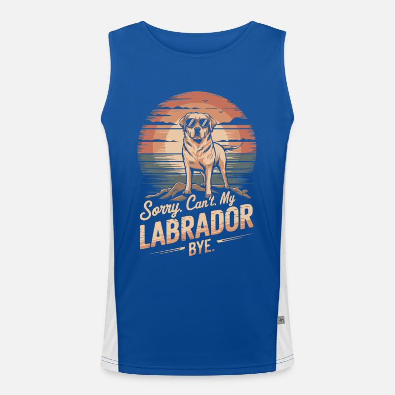 Labrador with sunglasses vintage saying Men's Functional Contrast Tank Top 