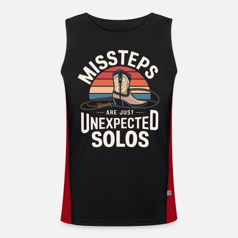 Line Dancing Dancing Dancers - Men's Functional Contrast Tank Top  - black/red