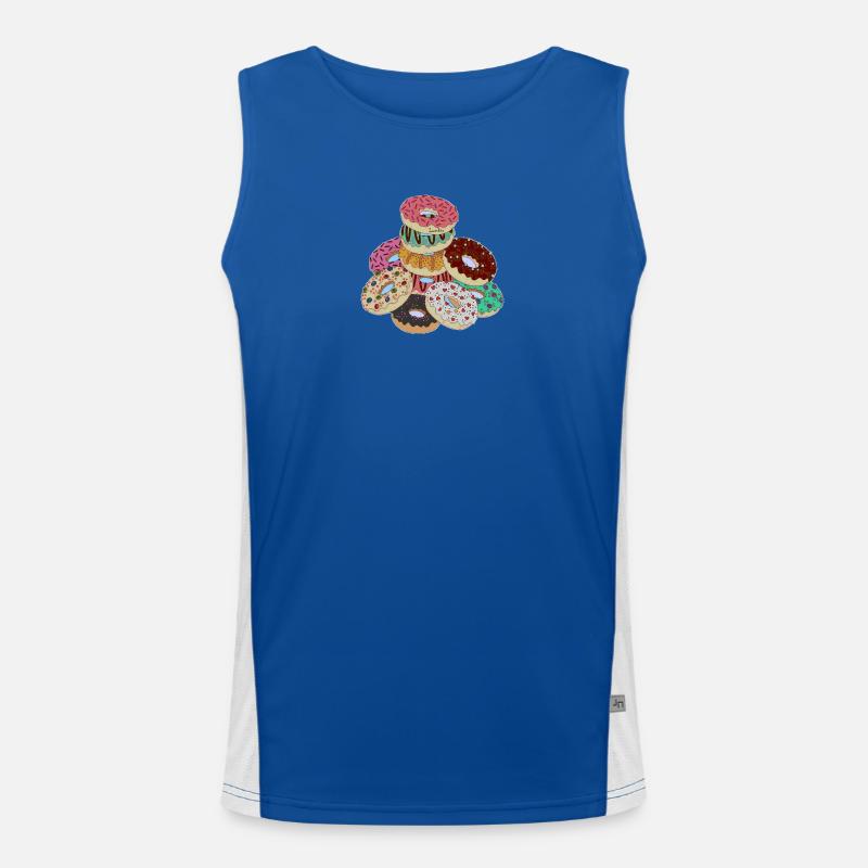 Pyramid of Rainbow Donuts Men's Functional Contrast Tank Top 