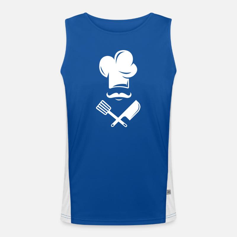 cook cooking comic beards Bart Koch Restaurant Funktionelles Kontrast-Tank Top für Männer 