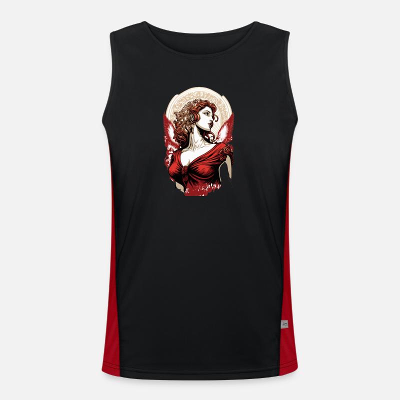 Déesse ailée rouge Aphrodite Débardeur respirant contrasté Homme 