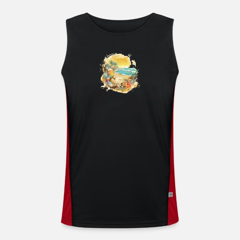 Beach Dream - Men's Functional Contrast Tank Top  - black/red