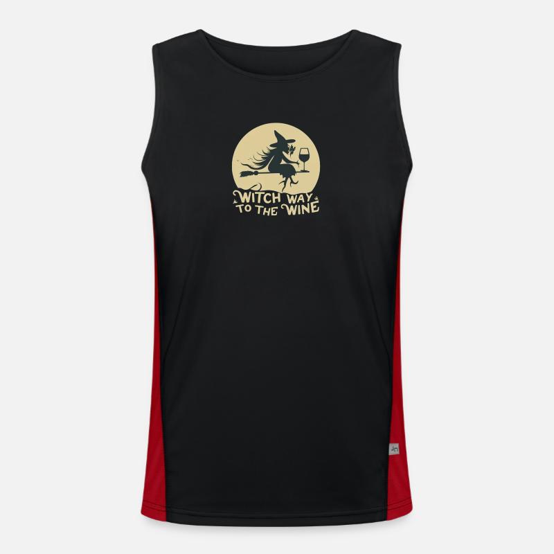 Hexenweg zum Wein Funktionelles Kontrast-Tank Top für Männer 