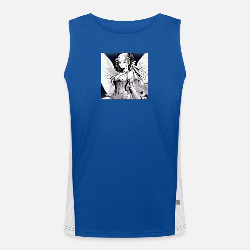 Engelfigur im Noir-Kontrast Funktionelles Kontrast-Tank Top für Männer 