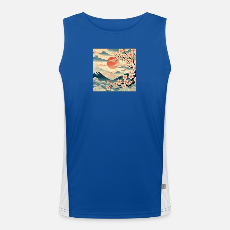 Ukiyo-e Style Sunrise II Men's Functional Contrast Tank Top 