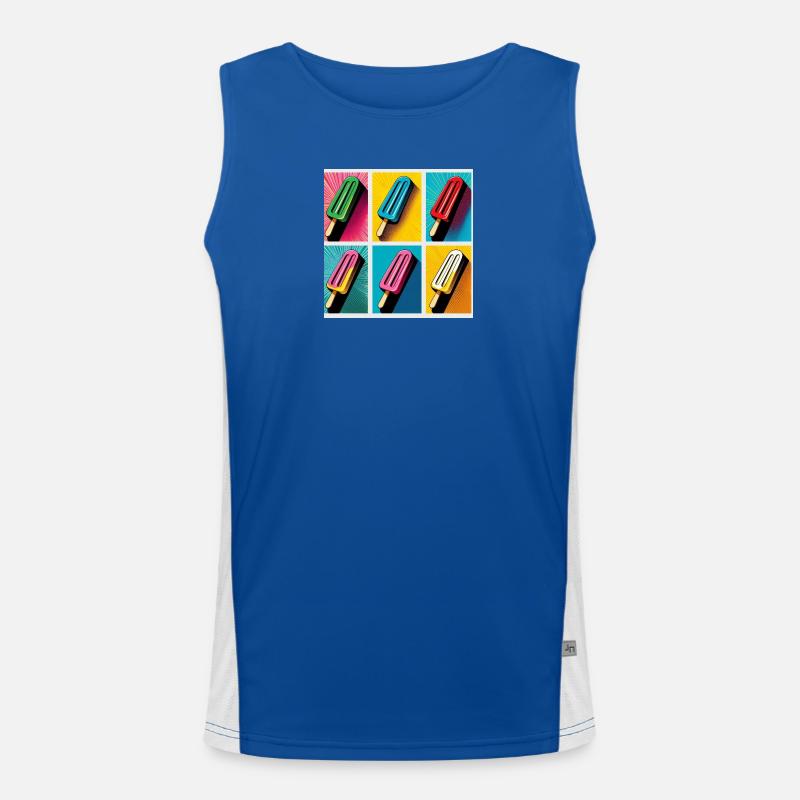 Ice on the Style Popsicle Pop Art II Men's Functional Contrast Tank Top 