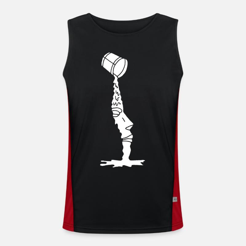 A new white face - Men's Functional Contrast Tank Top - black/red