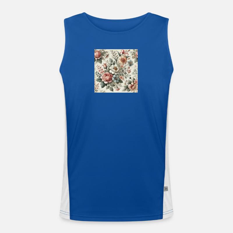 Vintager Blumengarten Ornament Funktionelles Kontrast-Tank Top für Männer 