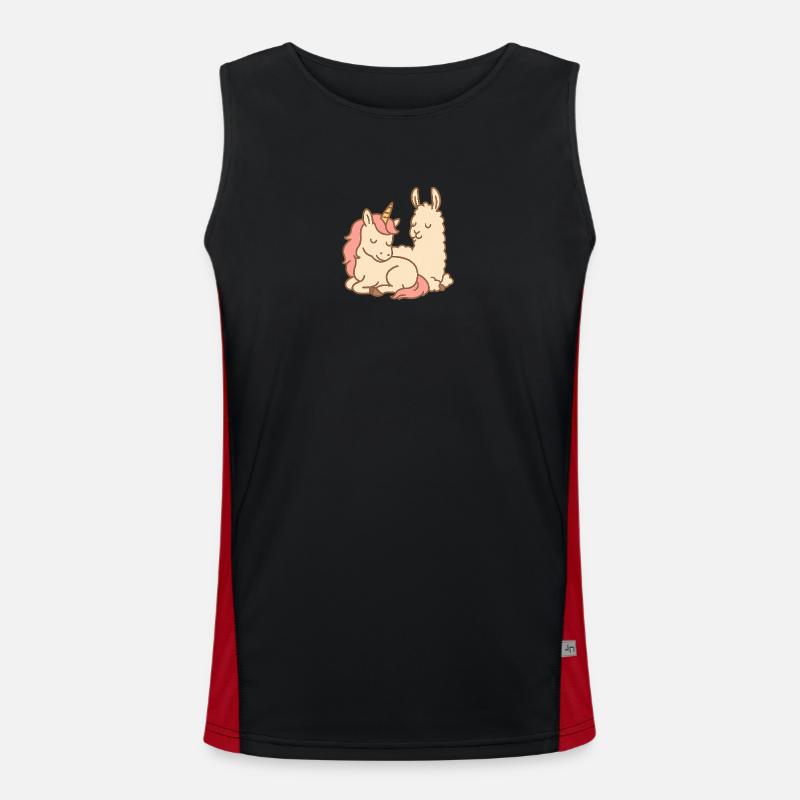 Licorne et lama endormis Débardeur respirant contrasté Homme 