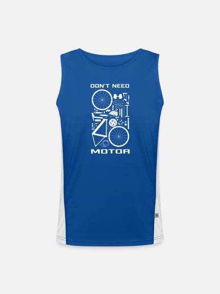 Don' need motor (on bike) - Débardeur respirant contrasté Homme  - bleu/blanc - Devant