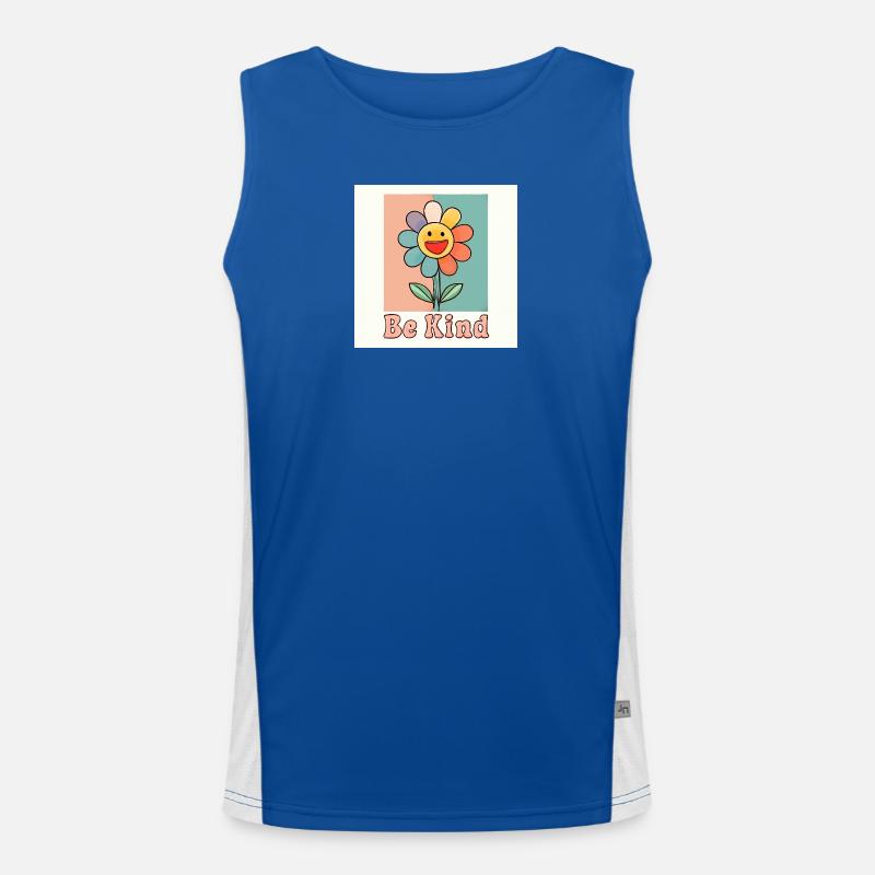 Be Kind - bunte Smily-Blume mit positiver Botschaf Funktionelles Kontrast-Tank Top für Männer 